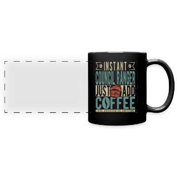Instant Council Ranger Just Add Coffee - Full Colour Panoramic Mug - black - Front