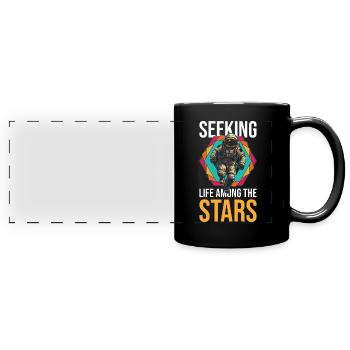 Citation inspirante de l’espace astronaute - Mug panoramique uni - noir - Devant