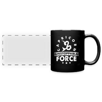 Force imparable du Capricorne - Mug panoramique uni - noir - Devant
