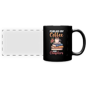 Bücherwurm Kaffeeliebhaber Entspannung - Panorama-Tasse farbig - Schwarz - Vorne