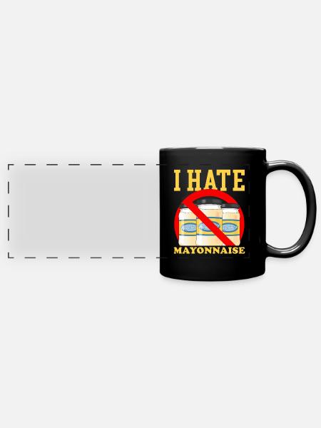 Mayo Mayonnaise Geschenk - Panorama-Tasse farbig - Schwarz