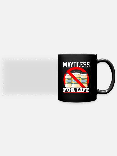 Mayonnaise Mayoless Mayo Geschenk - Panorama-Tasse farbig - Schwarz