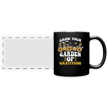 Grow Your Garden of Gratitude - Full Colour Panoramic Mug - black - Front