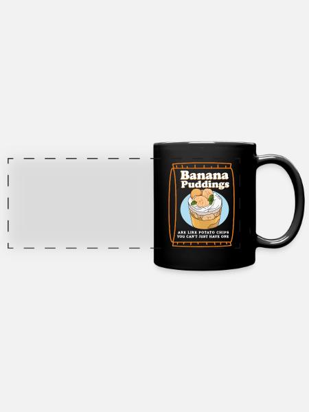 Bananenpudding Bananen-Pudding Geschenk - Panorama-Tasse farbig - Schwarz