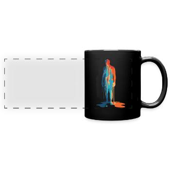 Explosion of color Modern Silhouette - Full Colour Panoramic Mug - black - Front