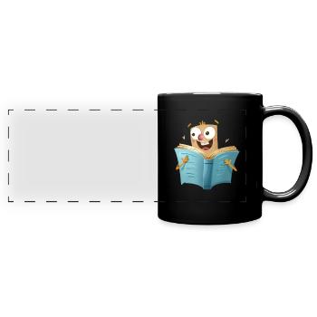 Lesefreude Für Buchliebhaber - Panorama-Tasse farbig - Schwarz - Vorne