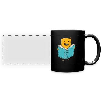 Lesefreude Für Buchliebhaber - Panorama-Tasse farbig - Schwarz - Vorne