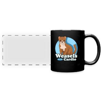Belette souris belette naine belette cadeau - Mug panoramique uni - noir - Devant