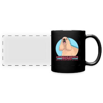 American Cocker Spaniel maman chiens cadeau - Mug panoramique uni - noir - Devant