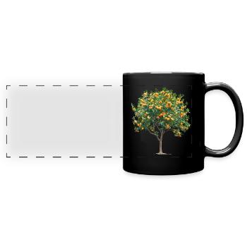 Orange tree full of ripe fruits - Full Colour Panoramic Mug - black - Front