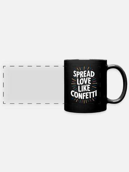 Diffondi l'amore come un messaggio di coriandoli - Tazza colorata con vista - nero