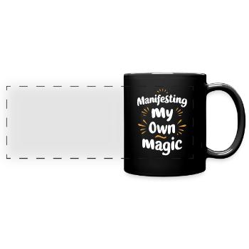 Manifesting My Own Magic Motivation - Full Colour Panoramic Mug - black - Front