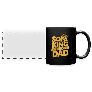 Sofa King Awesome Dad - Panorama-Tasse farbig - Schwarz - Vorne