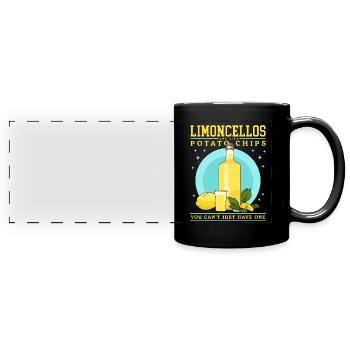 Limoncello Limoncellos | Lemon Liqueur Gift - Full Colour Panoramic Mug - black - Front