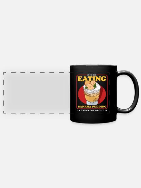 Bananenpudding Bananen Pudding Geschenk - Panorama-Tasse farbig - Schwarz
