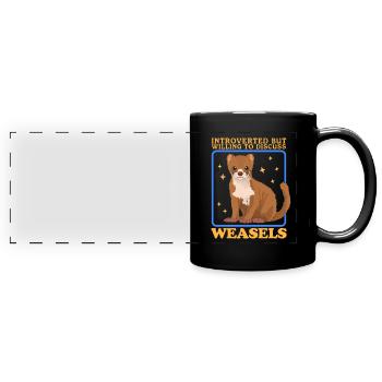 Cadeau de belette de belette naine de souris belette naine - Mug panoramique uni - noir - Devant