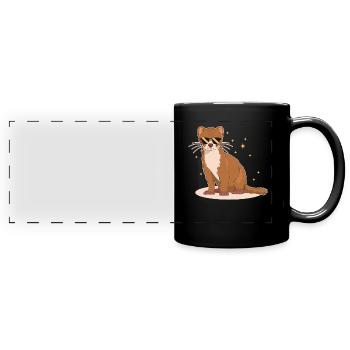 Weasel Mouse Weasel Hermännchen Gift - Full Colour Panoramic Mug - black - Front