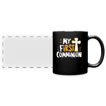 Ma première communion Conception solennelle - Mug panoramique uni - noir - Devant