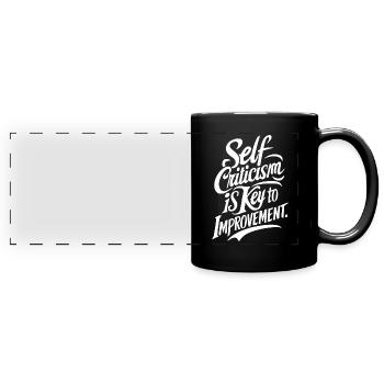 L’autocritique est la clé de l’amélioration - Mug panoramique uni - noir - Devant