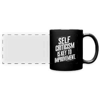 L’autocritique est la clé de l’amélioration - Mug panoramique uni - noir - Devant