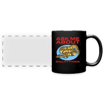Königspython Python Schlange Geschenke - Panorama-Tasse farbig - Schwarz - Vorne