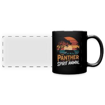 Der Panther Ist Mein Spirit Animal - Panorama-Tasse farbig - Schwarz - Vorne