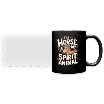Pferd The Horse Is My Spirit Animal Pferd - Full Colour Panoramic Mug - black - Front