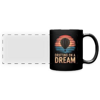 Hot Balloon Drifting On A Dream - Full Colour Panoramic Mug - black - Front