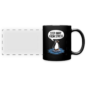 Penguin: Just switch off - Full Colour Panoramic Mug - black - Front