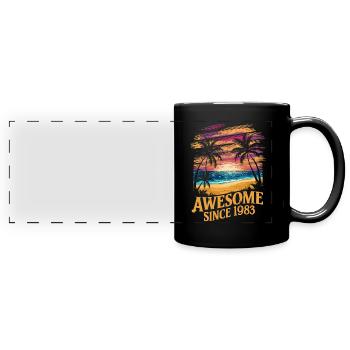 Génial depuis 1983 Plage Coucher de soleil - Mug panoramique uni - noir - Devant