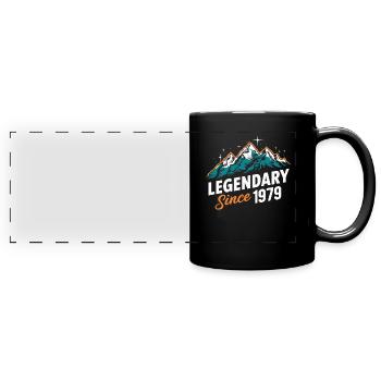 Legendär Seit 1979 Wanderer Geburtstag Bergwandern - Panorama-Tasse farbig - Schwarz - Vorne