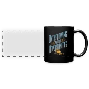Manifesting Abundance with Possibilities - Full Colour Panoramic Mug - black - Front