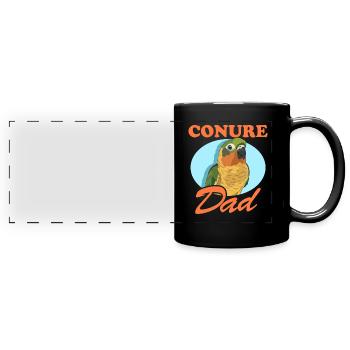 Conure Dad Parrots Conures Gift - Full Colour Panoramic Mug - black - Front