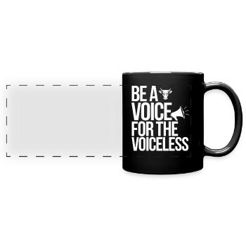 Soyez une voix pour les sans-voix - Vegan - Mug panoramique uni - noir - Devant