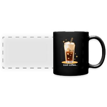 Café glacé Café glacé Cadeaux pour les amateurs de café - Mug panoramique uni - noir - Devant