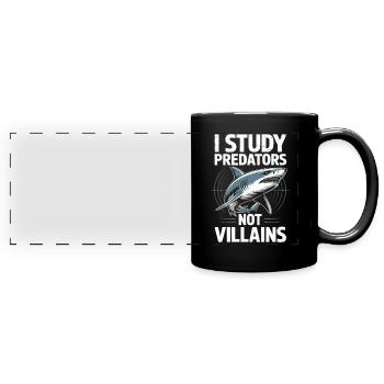 J’étudie les prédateurs, pas les méchants. - Mug panoramique uni - noir - Devant