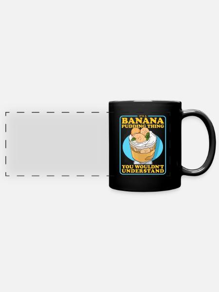 Bananenpudding Bananen-Pudding Geschenke - Panorama-Tasse farbig - Schwarz