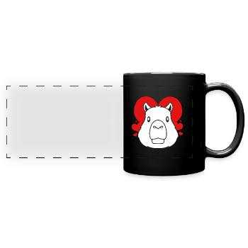 Capybara - Panorama-Tasse farbig - Schwarz - Vorne
