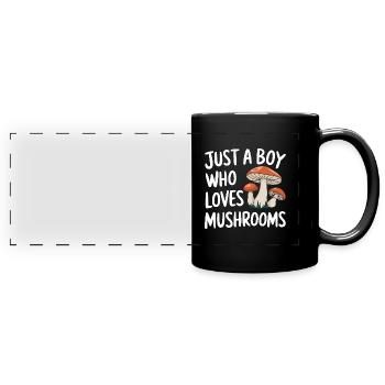 Pilz Pilze Funghi Champignon - Panorama-Tasse farbig - Schwarz - Vorne