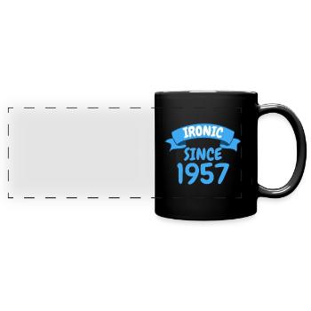 Ironique depuis 1957 Party Gift 66th Birthday - Mug panoramique uni - noir - Devant
