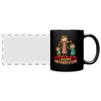 Fête des Mères - Mug panoramique uni - noir - Devant