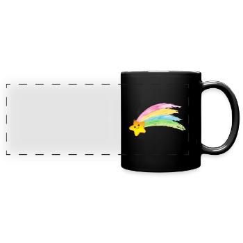 Sweet rainbow star children motif - Full Colour Panoramic Mug - black - Front