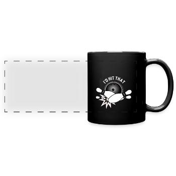 Bowling Kegeln Sport Kugel - Panorama-Tasse farbig - Schwarz - Vorne