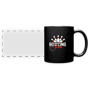 Bowling Kegeln Sport Kugel - Panorama-Tasse farbig - Schwarz - Vorne