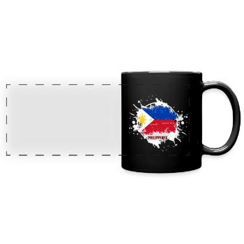 Philippines flag with blob - Full Colour Panoramic Mug - black - Front