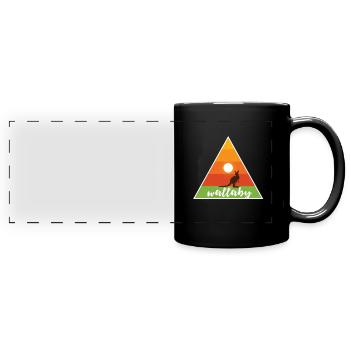Wallaby triangle triangle - Full Colour Panoramic Mug - black - Front