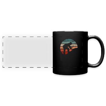 Charpentier vintage sur le toit - Mug panoramique uni - noir - Devant