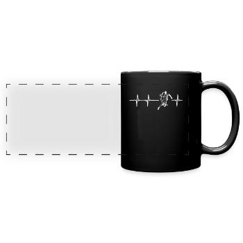 Handball heartbeat handball team gift - Full Colour Panoramic Mug - black - Front