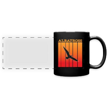 Albatross shadow play in the sunset - Full Colour Panoramic Mug - black - Front