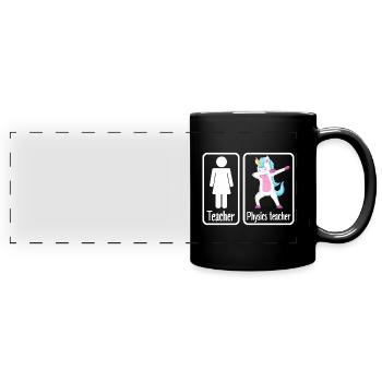 Physiklehrerin Physikerin - Panorama-Tasse farbig - Schwarz - Vorne